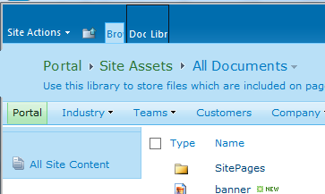 Notice the 'Browse', 'Documents' and 'Library' buttons all being to narrow to display the full title.