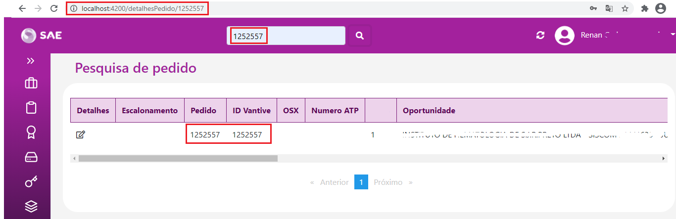 Pesquisa do Pedido 1252557