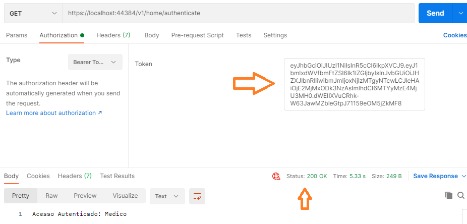 Informando Bearer Token na requisição