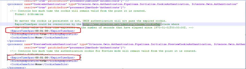 expire timespan config