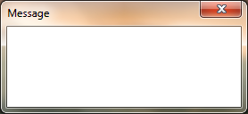 Blank message dialog