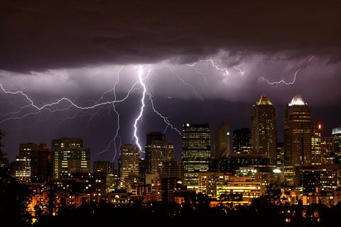 Thunder in city