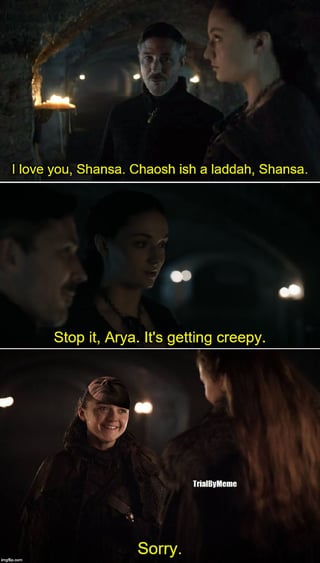 Arya pretends to be Littlefinger