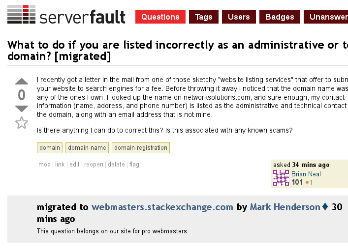 ServerFault migrated question