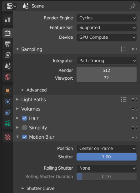 Motion Blur Settings