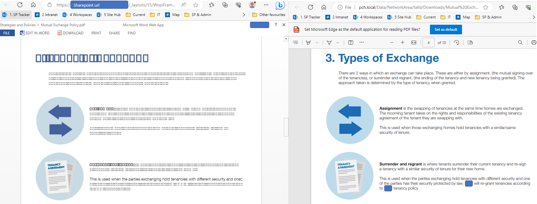 picture showing error when displayed in the web app, alongside another picture of the file opening correctly when opened from the local computer