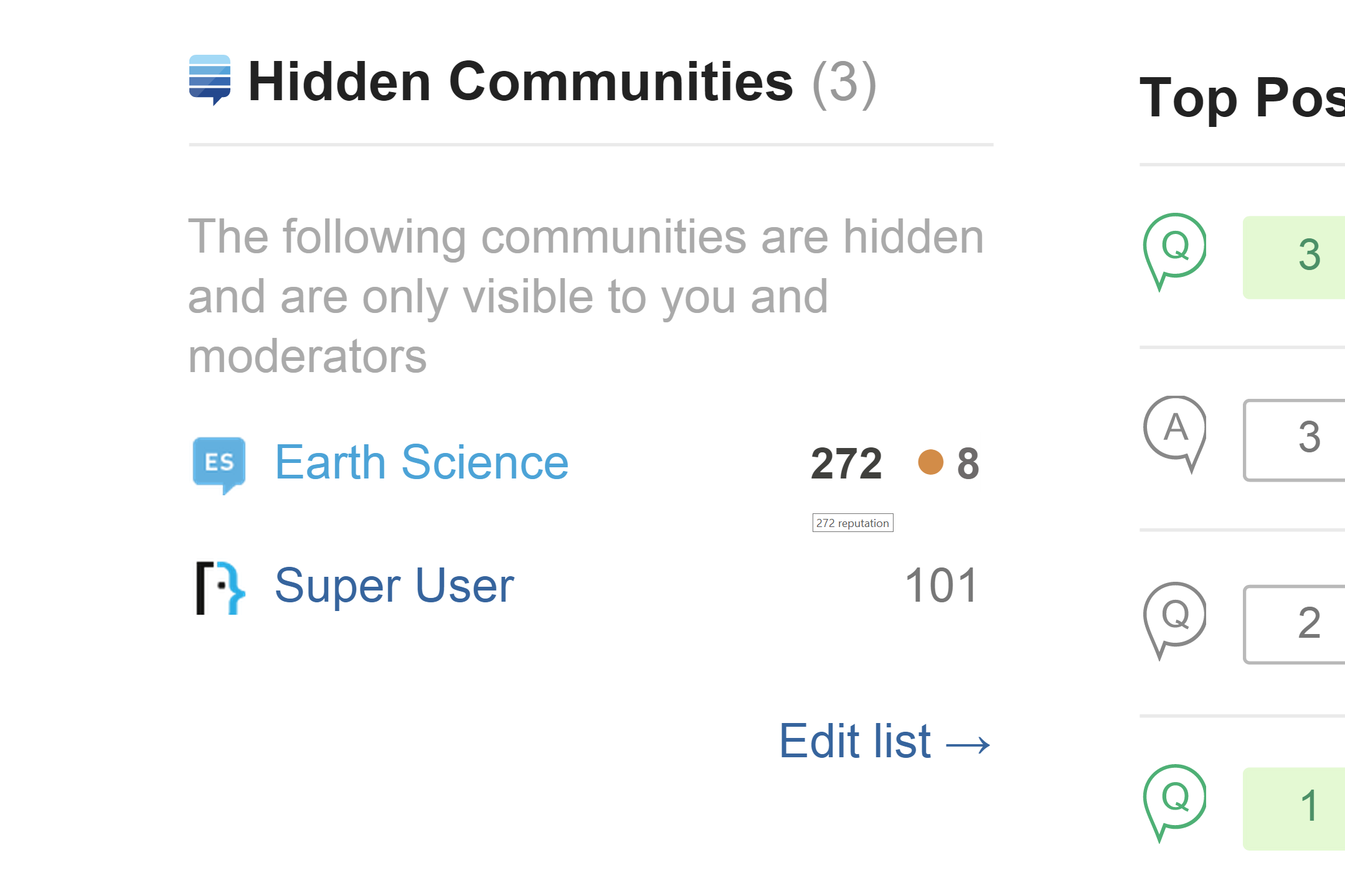 Community hidden