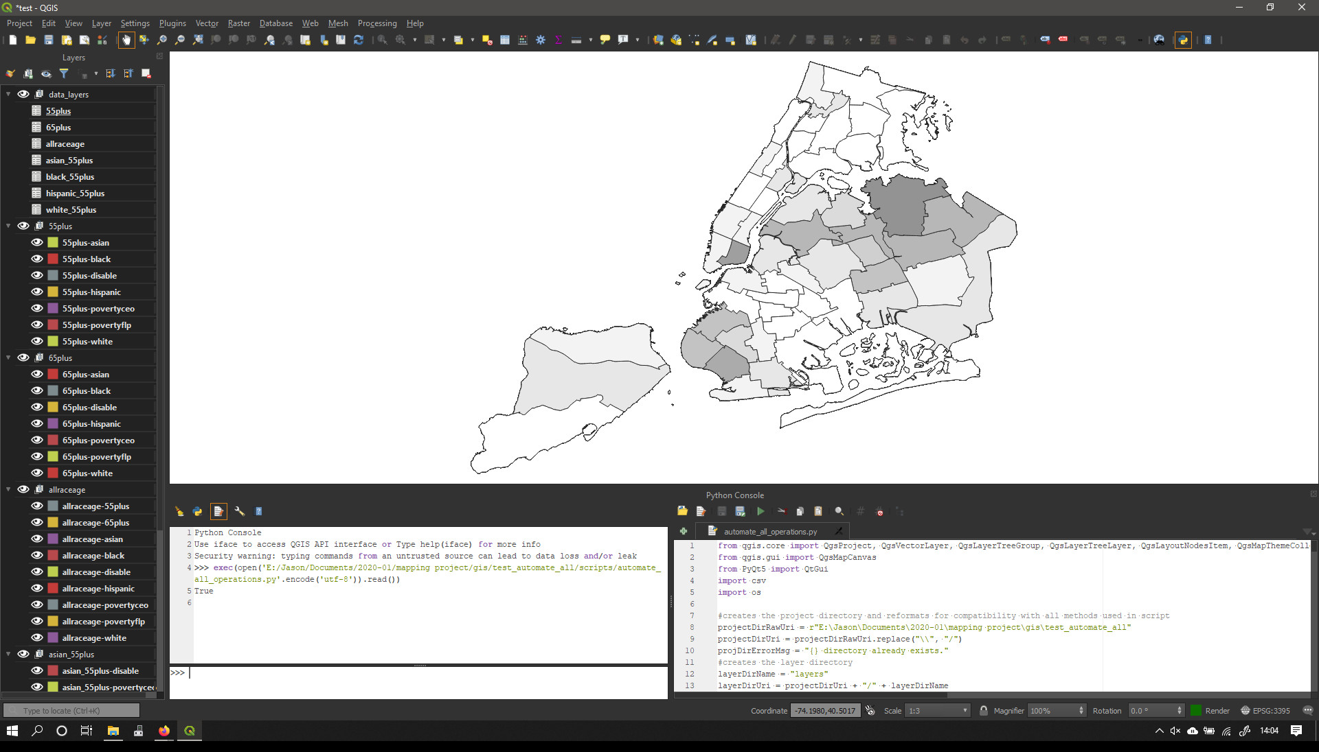 QGIS Project after setting CRS in Python