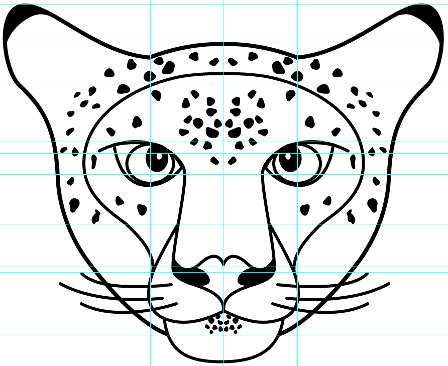 line drawing of a leopard