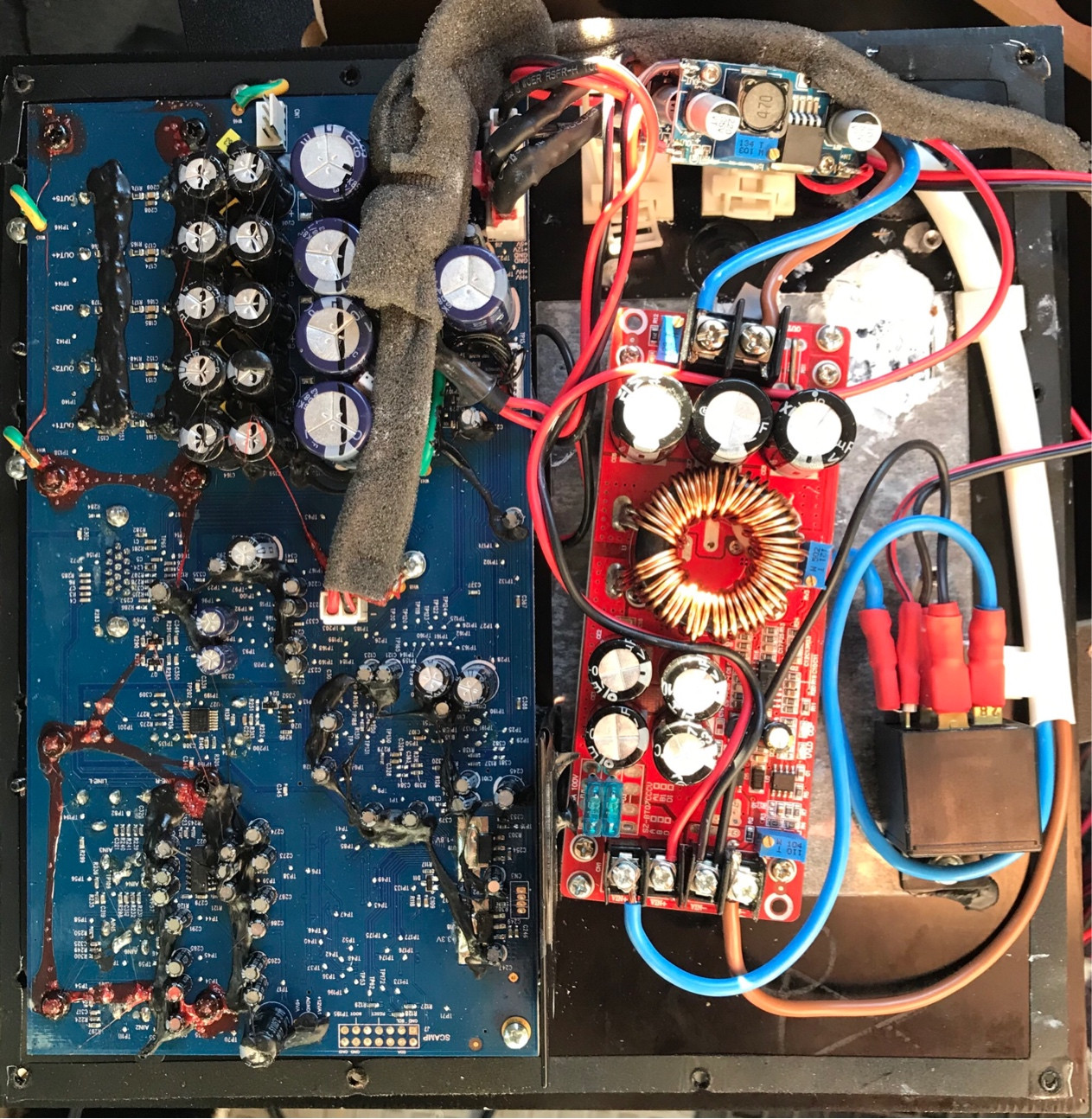 The complete project with replaced power supply