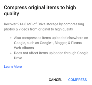 compression notification