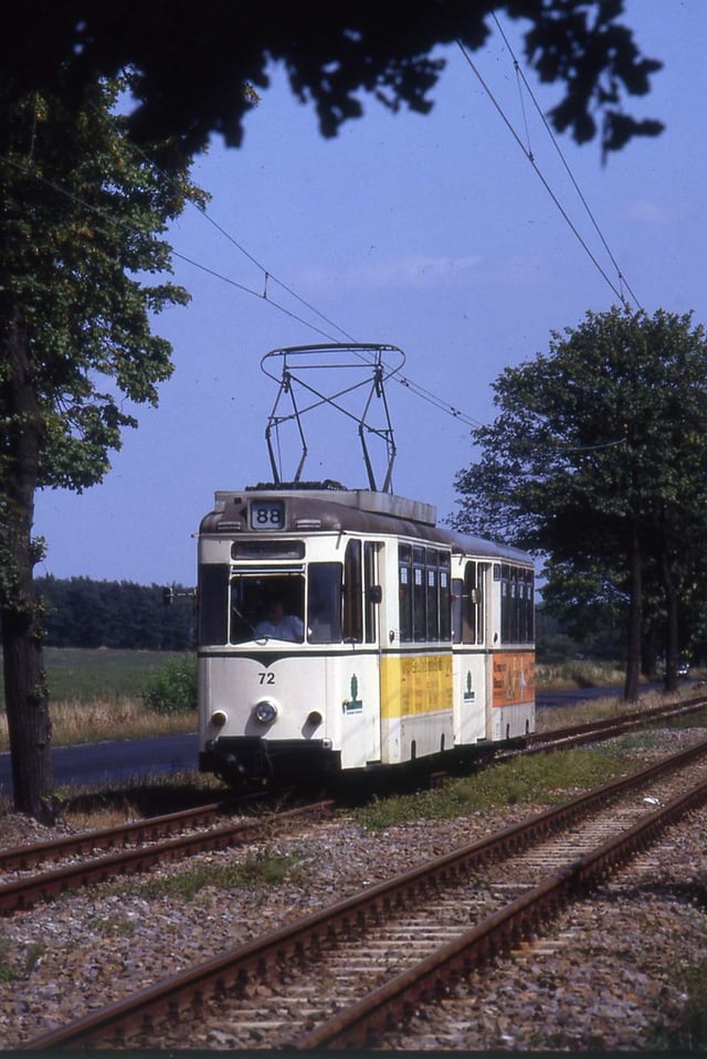 Tram 88 outside the city