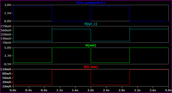 EL Wire Switch 5V Inverting Simulation