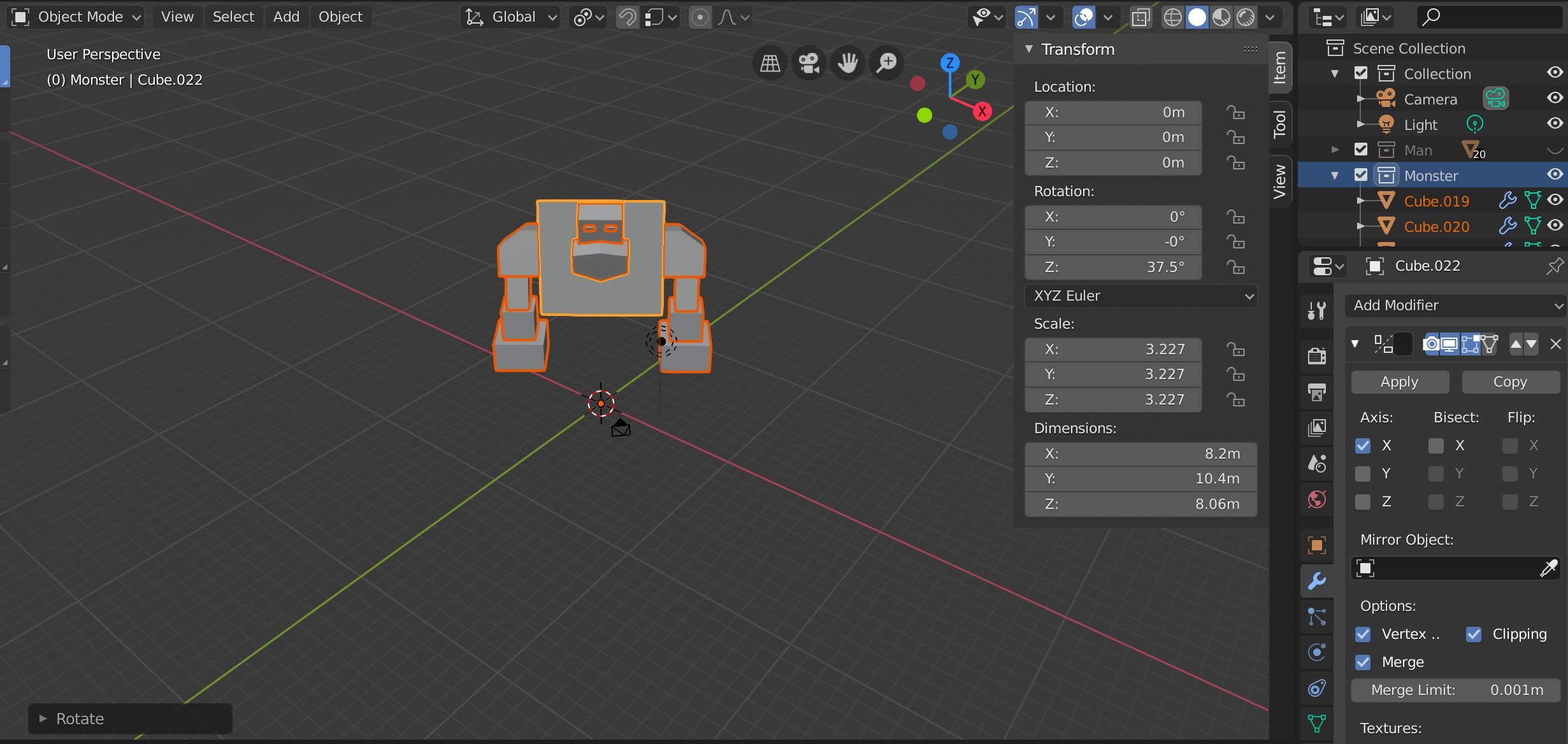 modeling - Mirror Axis and Rotation of Whole Object - Blender Stack ...