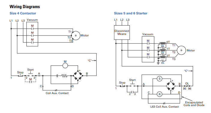 Vacuum Contactor Wiring Diagrams