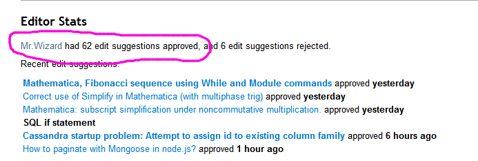 Mr. Wizard edit suggestions