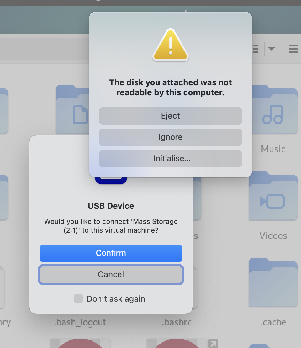 Dialogs presented on device plugin