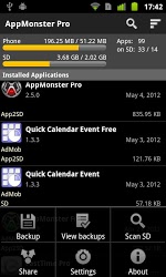 AppMonster Pro main screen