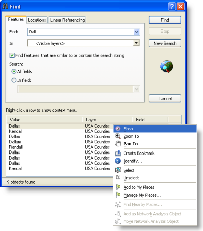 Find tool dialog