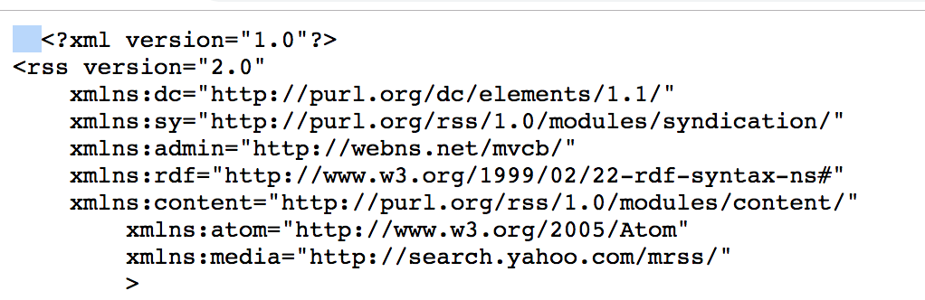 White space being added to RSS doc