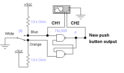 push button switch connected to latch