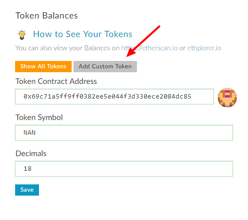 Add token manually