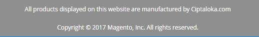 My custom copyright is placed above the existing copyright message