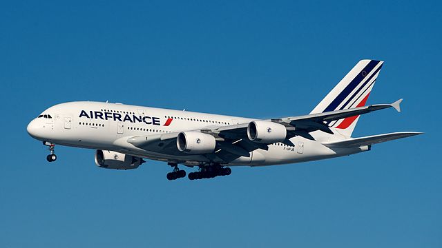 Air France A380 during approach