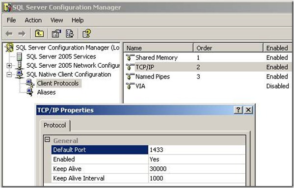 Imagen configuración de puerto