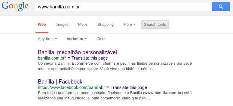 banilla search results