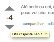 tooltip: esta resposta não é útil