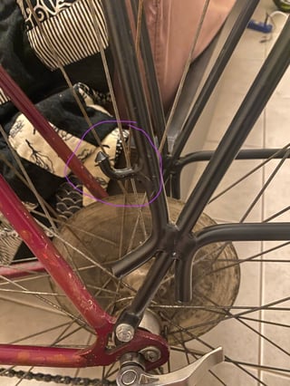 Image of rear rack showing portion of rack in question