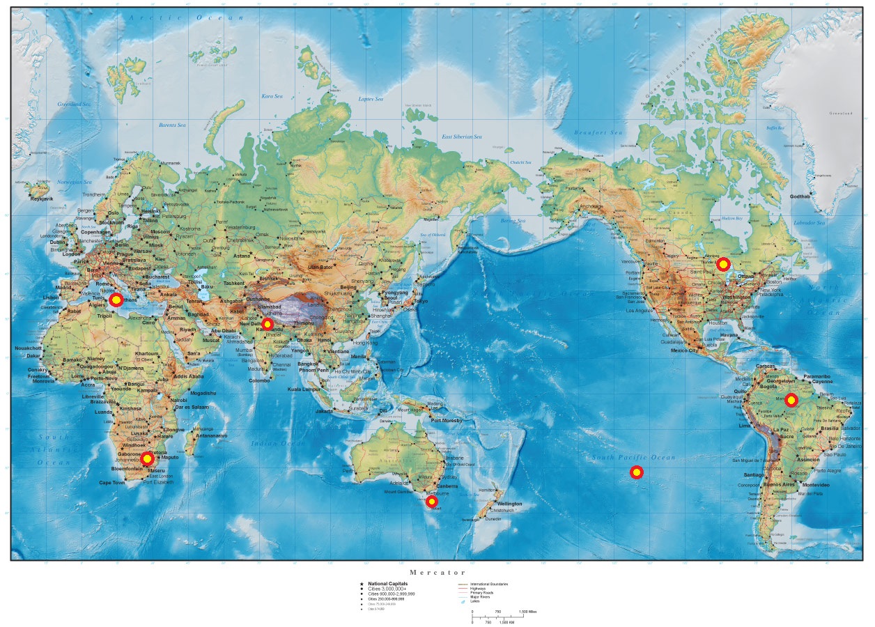 World distribution of settlers 