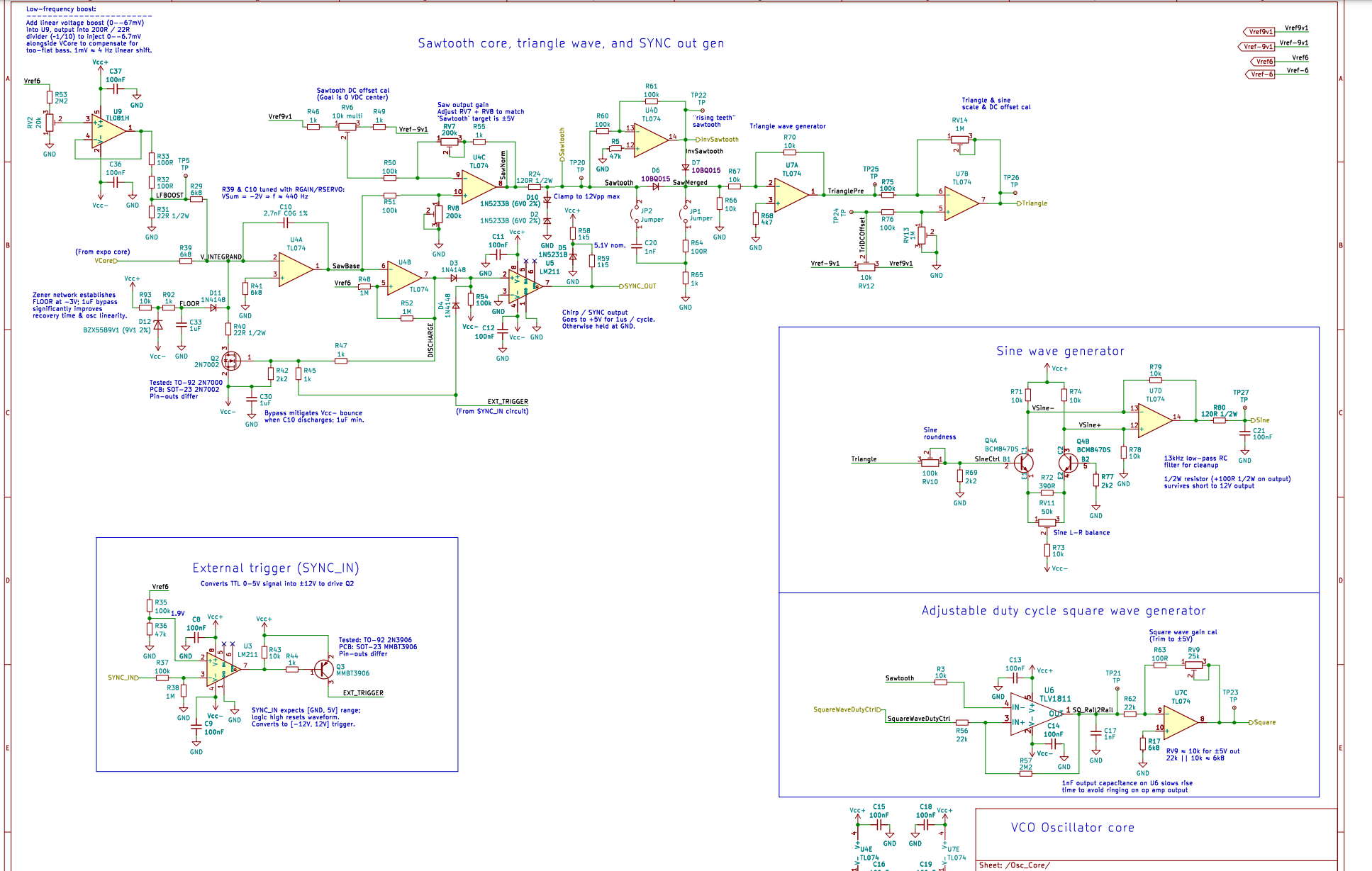 schematic for oscillator core