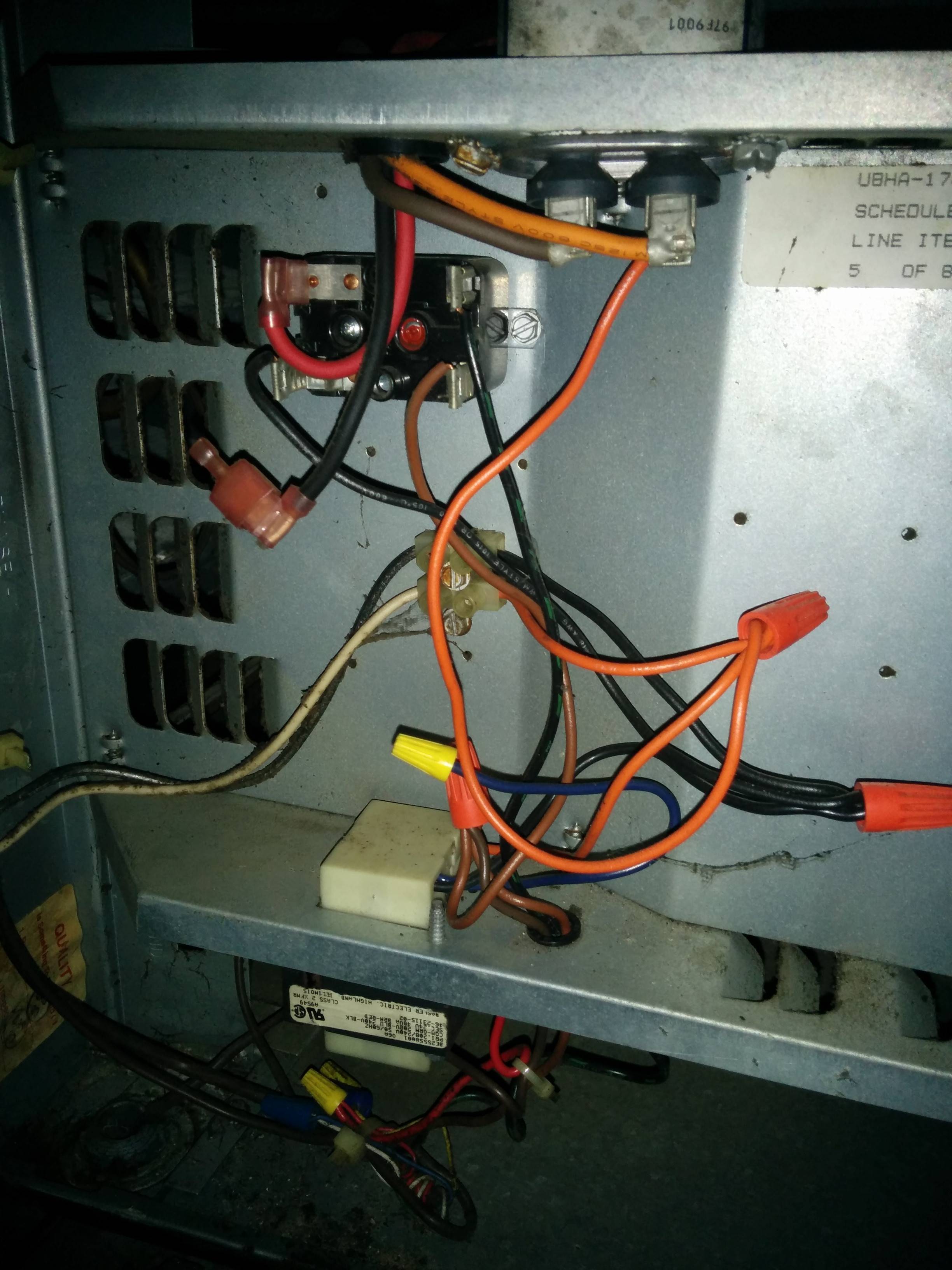 Wiring mess in the air handler