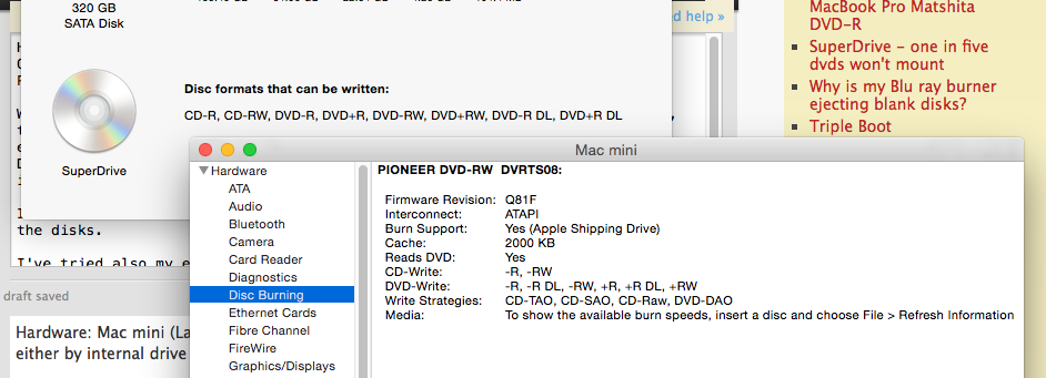 disc burning info