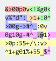 Source code with execution paths highlighted