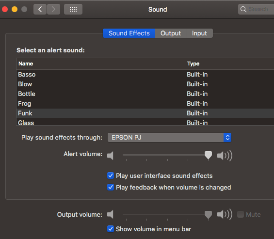 Play sound effects through EPSON PJ