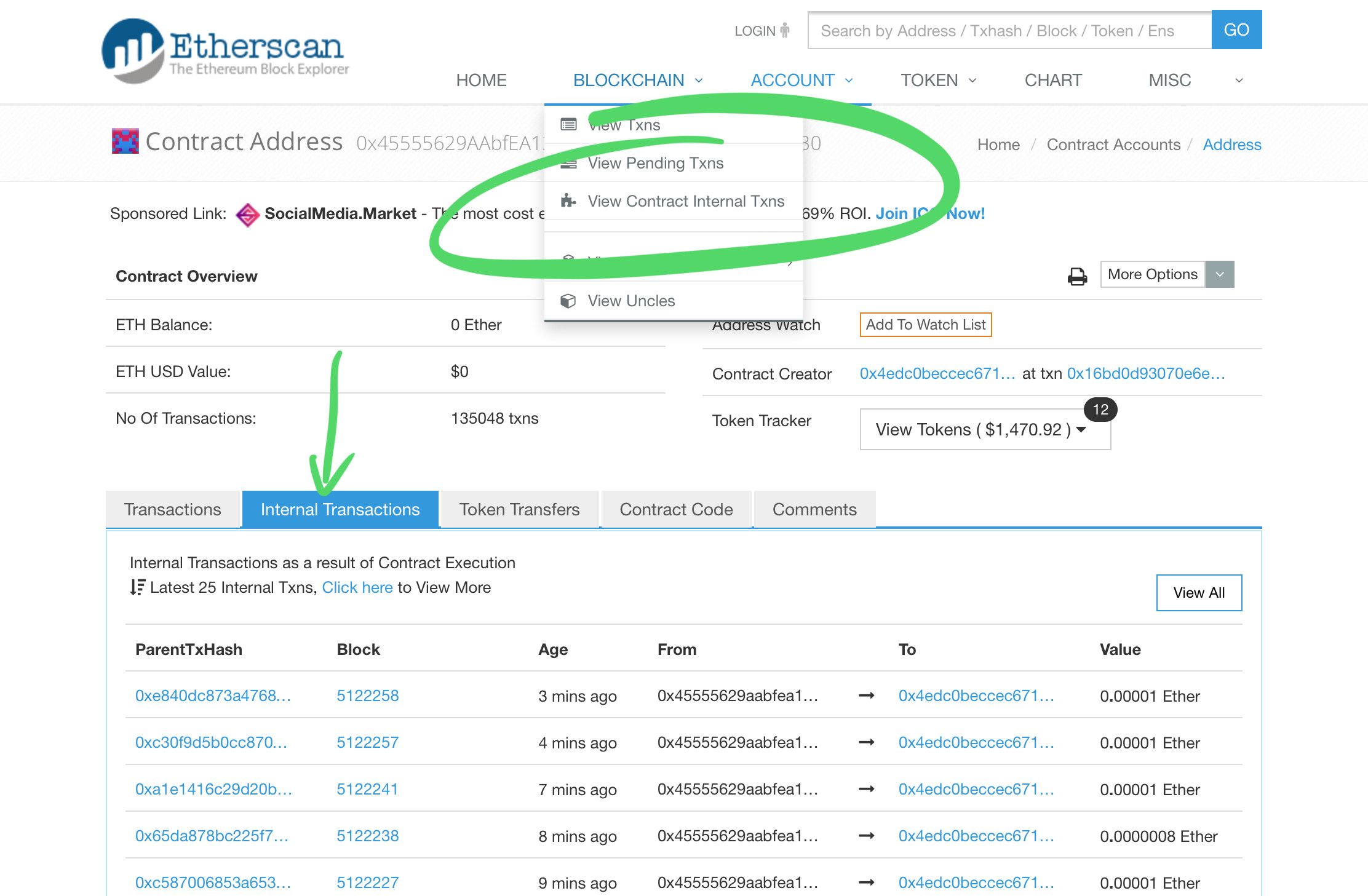 Mainnet Etherscan