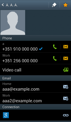 Default phone number marked