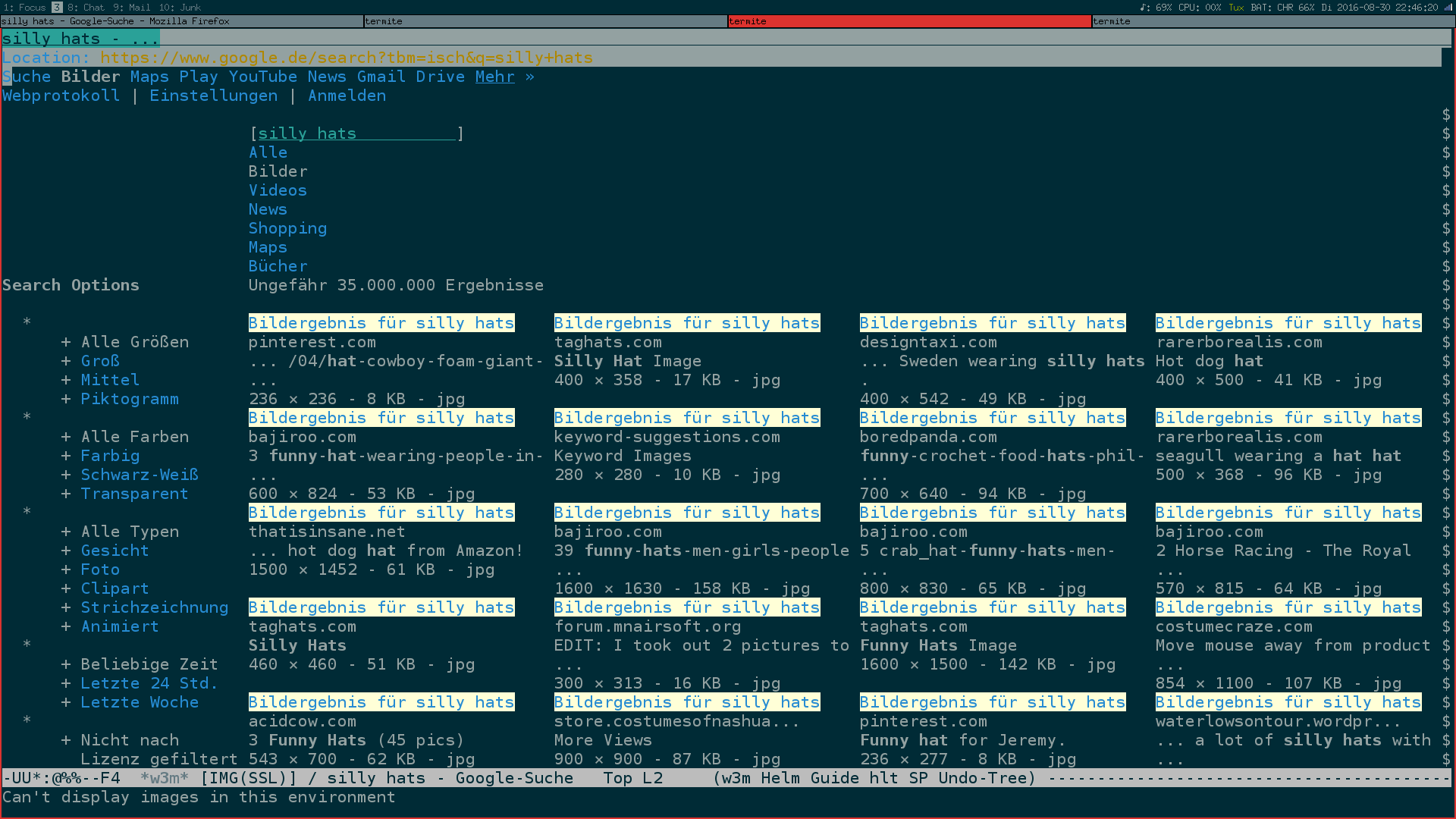 no images in w3m in emacs in terminal