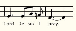 last few measures of hymn, missing final full bar