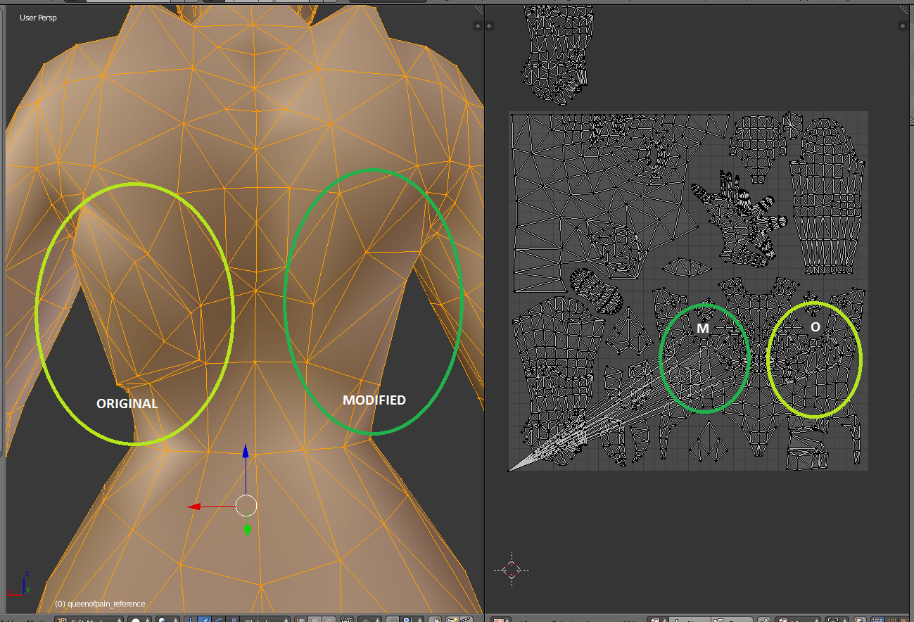 UV map of faces added by me starts on bottom left then stretches.