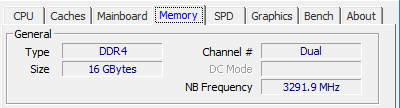 Screenshot CPU-Z memory tab