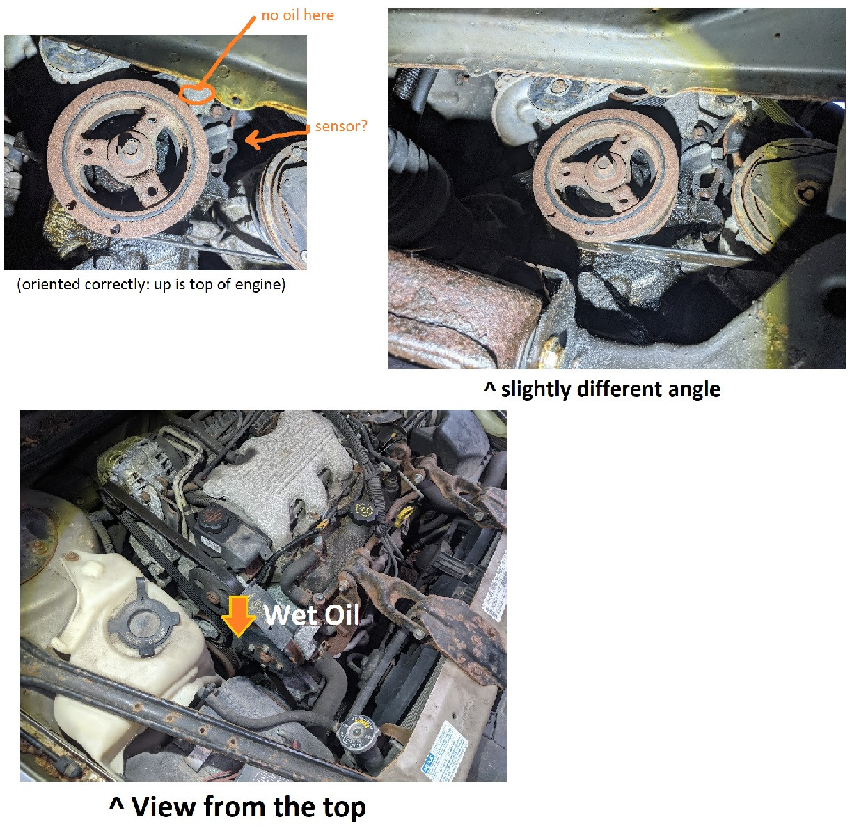 A few more angles showing the highest point oil is visible