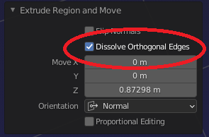 Checkbox for dissolve orthogonal edges