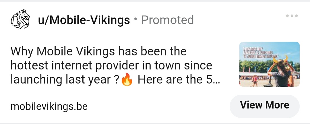 An ad saying "Why Mobile Vikings is the best Telco?"