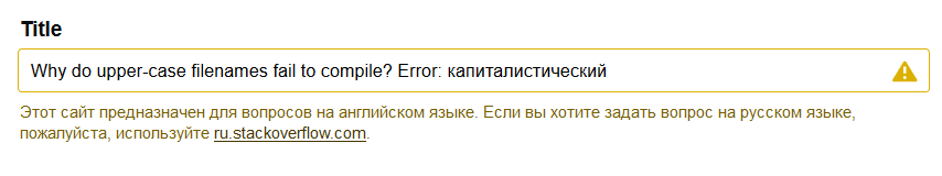 Detecting Cyrillic alphabet, the language checker suggests ru.stackoverflow.com.