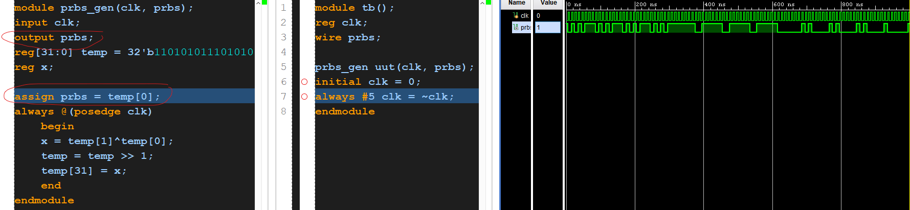 Output is reg, but the blocking assignment is out of the "always" block