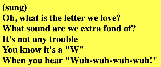 "National Association of 'W' Lovers lyrics